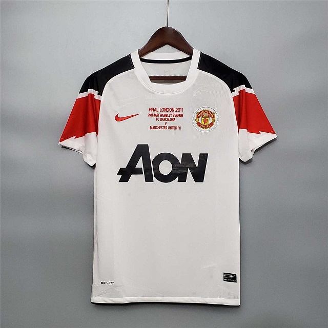 AAA Quality Manchester Utd 10/11 UCL Final Away White Jersey